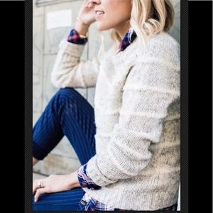 J.Crew Mohair Fuzzy-Stripe Pullover